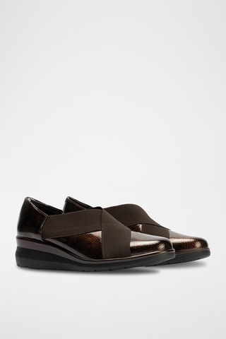 Slip-on in pelle verniciata - Marrone
