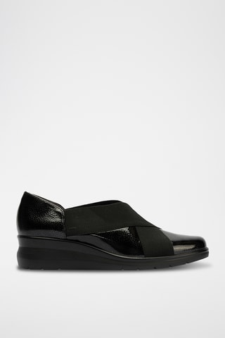 Slip-on in pelle verniciata - Nero
