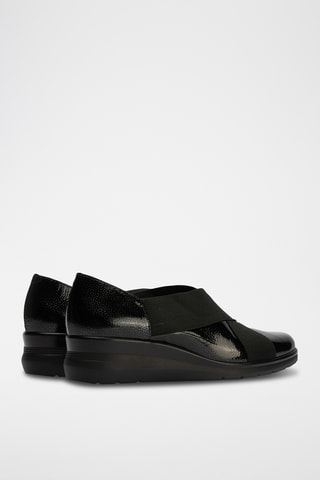 Slip-on in pelle verniciata - Nero