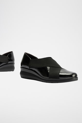 Slip-on in pelle verniciata - Nero