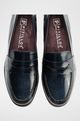 Mocassini in pelle verniciata - Navy