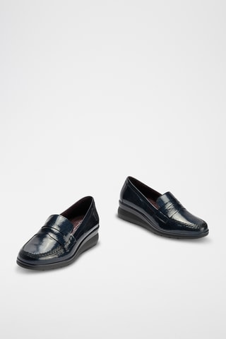 Mocassini in pelle verniciata - Navy