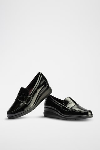 Mocassini in pelle verniciata - Nero