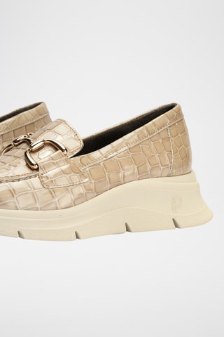 Mocassini in pelle verniciata - Beige