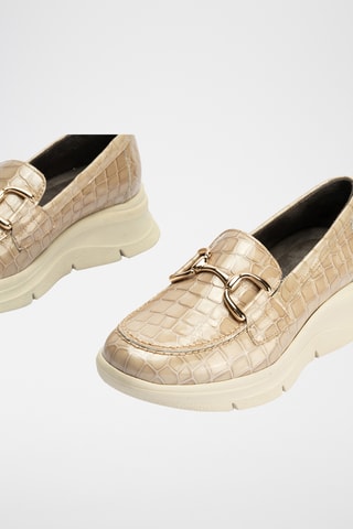 Mocassini in pelle verniciata - Beige