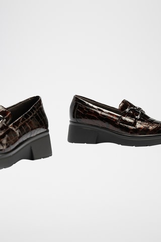 Mocassini in pelle verniciata - Marrone