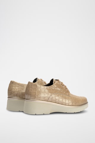 Stringate in pelle nappa - Beige