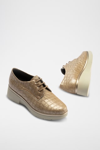 Stringate in pelle nappa - Beige