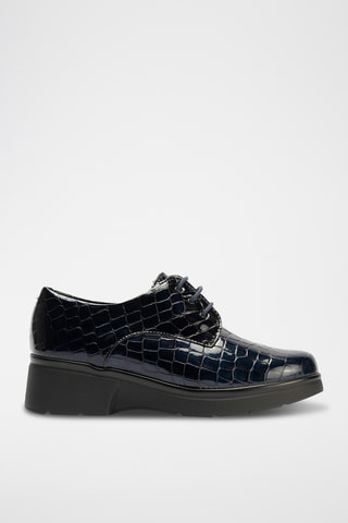 Stringate in pelle nappa - Navy