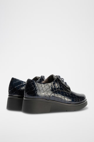 Stringate in pelle nappa - Navy