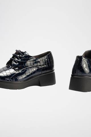 Stringate in pelle nappa - Navy