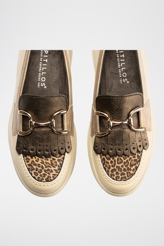 Mocassini in pelle verniciata - Ecrù