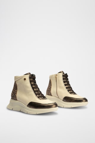 Bottines en cuir - Ecru