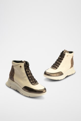 Bottines en cuir - Ecru