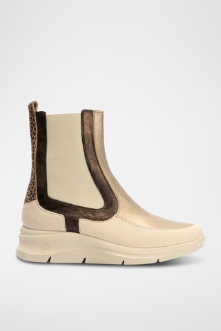 Bottines en cuir nappa - Ecru