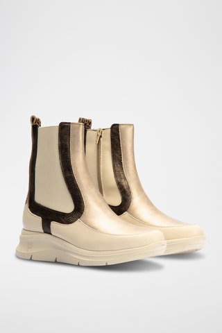 Bottines en cuir nappa - Ecru