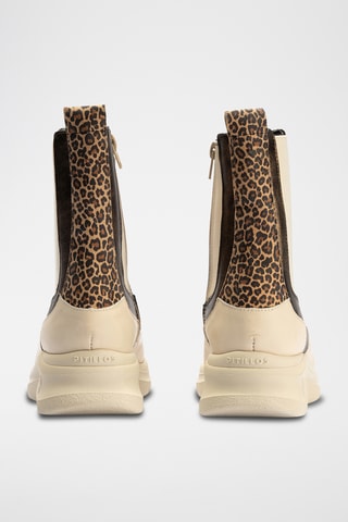 Bottines en cuir nappa - Ecru