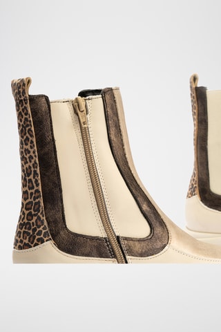 Bottines en cuir nappa - Ecru