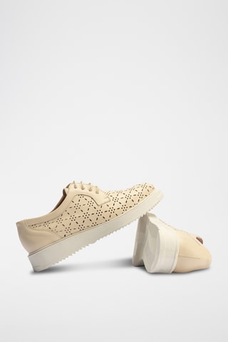 Stringate in pelle nappa - Beige