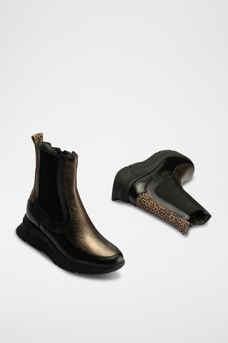Bottines en cuir nappa - Noir