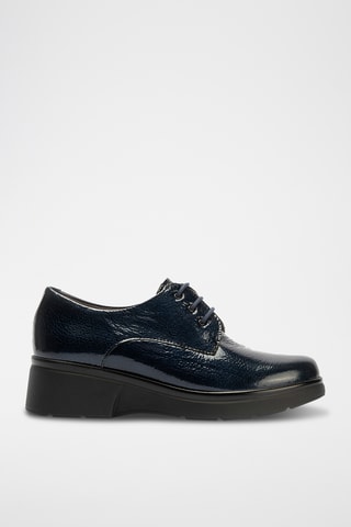 Stringate in pelle verniciata - Navy