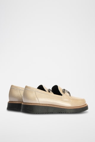 Mocassini in pelle verniciata - Beige