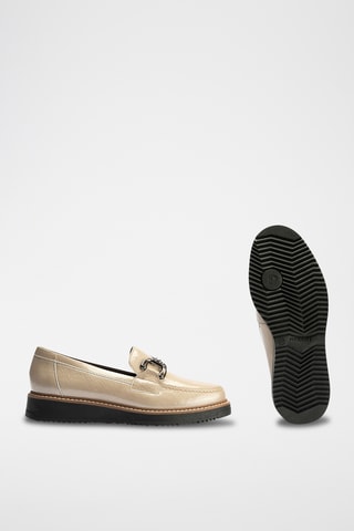 Mocassini in pelle verniciata - Beige