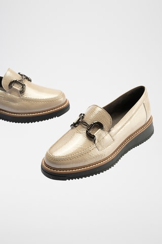 Mocassini in pelle verniciata - Beige