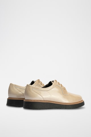 Stringate in pelle verniciata - Beige