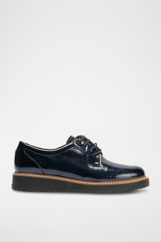 Stringate in pelle verniciata - Navy