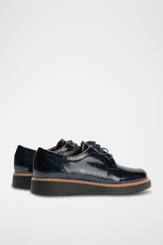 Stringate in pelle verniciata - Navy