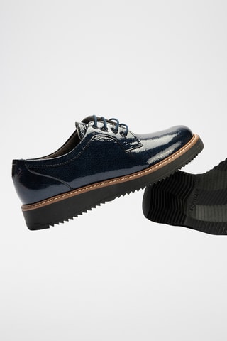 Stringate in pelle verniciata - Navy