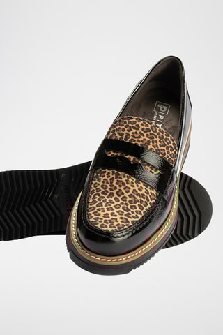 Mocassins en cuir verni - Noir