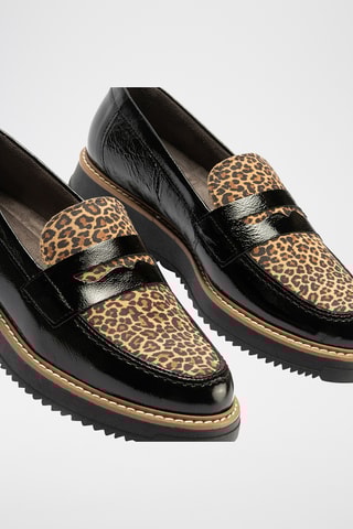 Mocassins en cuir verni - Noir