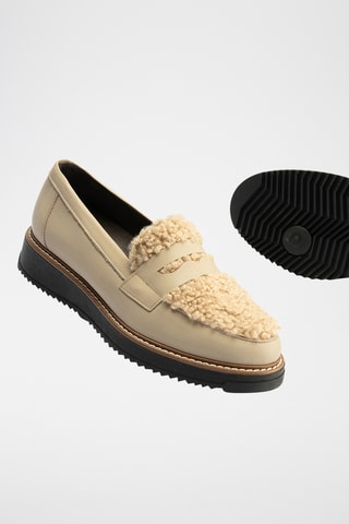 Mocassini in pelle nappa - Beige