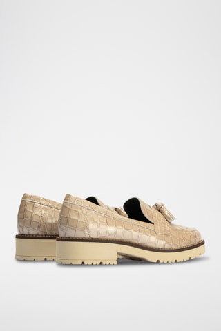 Mocassini in pelle verniciata - Beige