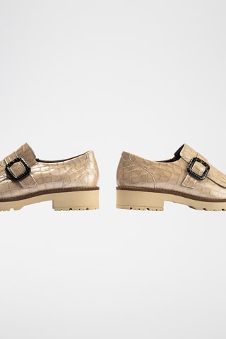 Mocassini in pelle verniciata - Beige