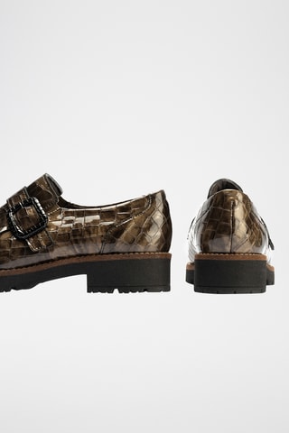 Mocassini in pelle verniciata - Grigio scuro