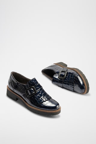 Mocassini in pelle verniciata - Navy