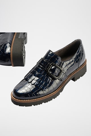 Mocassini in pelle verniciata - Navy