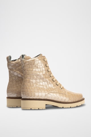 Bottines en cuir verni - Beige