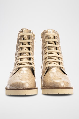 Bottines en cuir verni - Beige