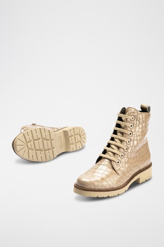 Bottines en cuir verni - Beige