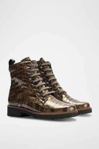 Bottines en cuir verni - Gris foncé