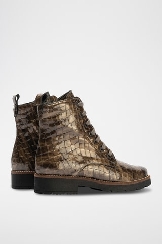 Bottines en cuir verni - Gris foncé