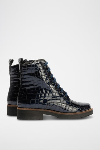 Bottines en cuir verni - Bleu marine