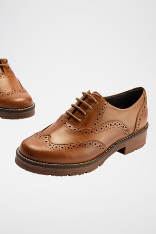 Stringate in pelle nappa - Marrone