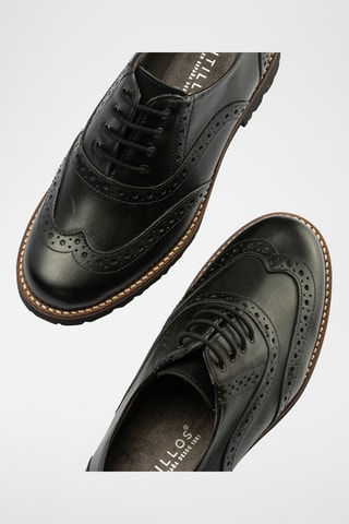 Stringate in pelle nappa - Nero