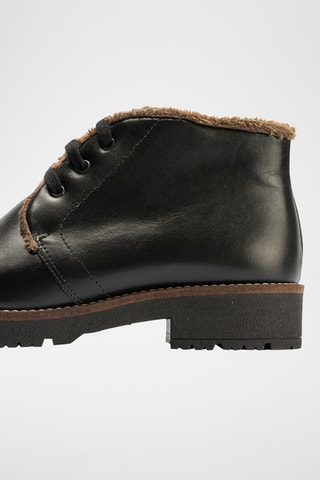 Bottines fourrées en cuir nappa - Noir