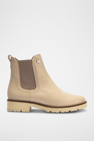 Bottines en cuir nappa - Beige